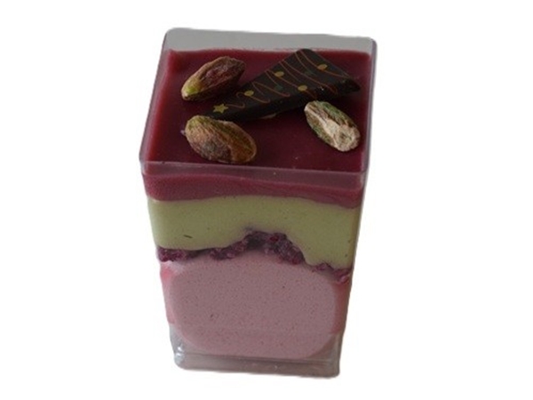 Dessertglaasje pistache framboos